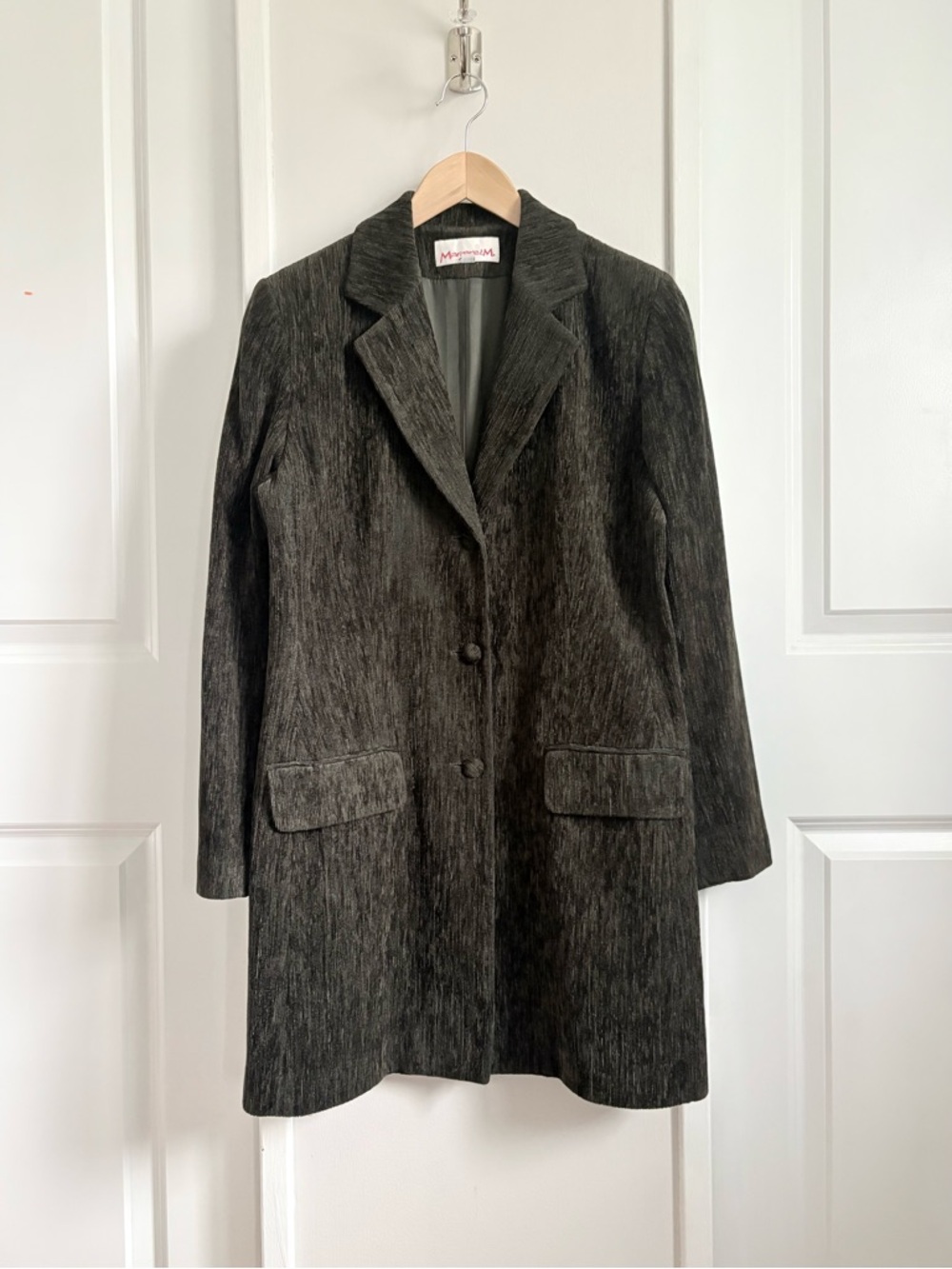 Vintage 90’s Minimalist Blazer | Deep Olive Green | Size 8 | 1998 Sample